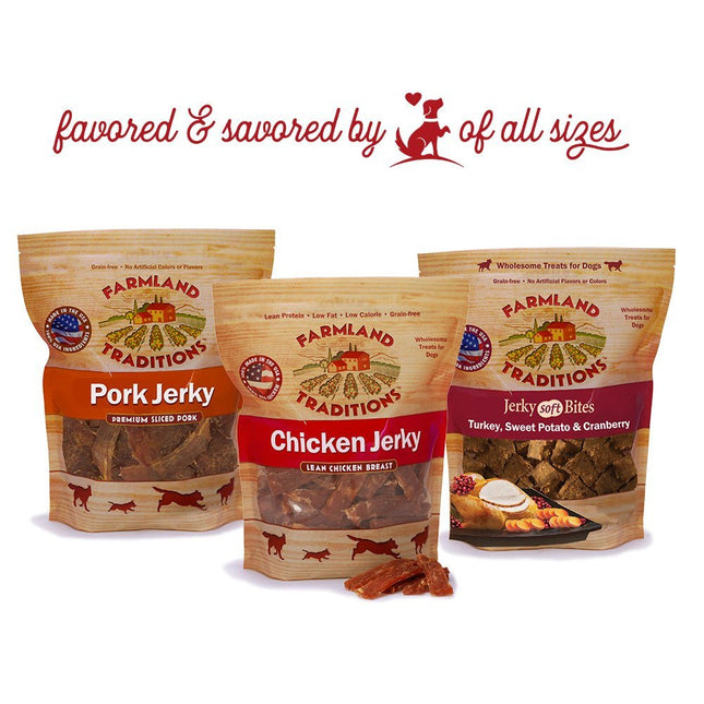 Farmland Traditions USA Made 3 lbs. Turkey, Sweet Potato, Cranberry Soft Jerky Bite Dog Treats