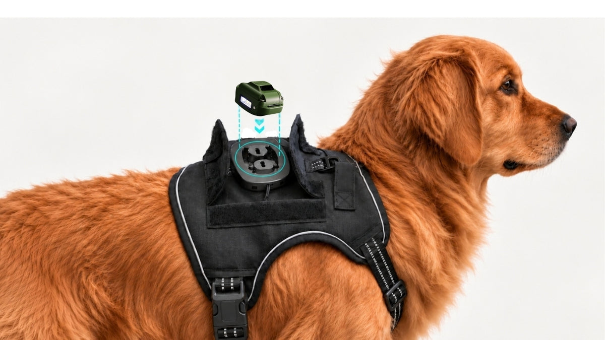 Relay receiver mounted on top of the harness
