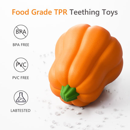 BluBrk Halloween Dog Toys for Aggressive Chewers - Tough Squeaky Pumpkin Chew Toys for Large Dogs Interactive Indoor & Outdoor Toy