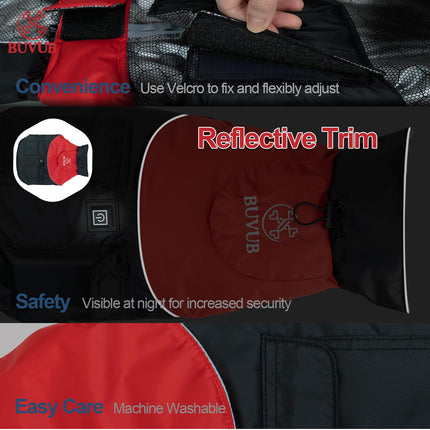 BUVUB Heated Dog Winter Jacket with Power Bank, Graphene Heat Coating, Water Resistant Fabric, Cat & Dog Coat (Medium)