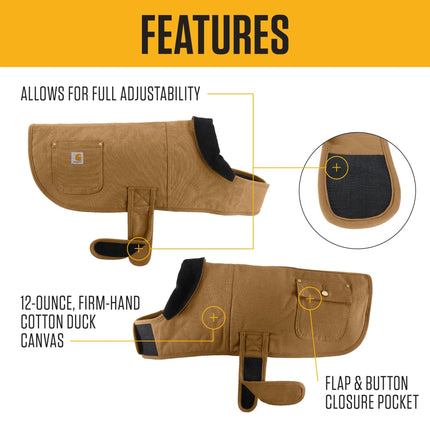 Carhartt Firm Duck Insulated Dog Chore Coat, Durable Weather Resistant Jacket for Cold and Windy Conditions, PFAS Free (Deep Wine), Large