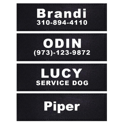 DOGGYKINGDOM Custom Patch for Dog Vest Harness Customizable Text Personalized Patches with Hook Backing Name and Phone Number Service Dog in Training Emotional Support, Pack of 2, 6.3 x 2 in