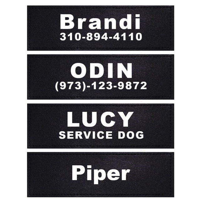 DOGGYKINGDOM Custom Patch for Dog Vest Harness Customizable Text Personalized Patches with Hook Backing Name and Phone Number Service Dog in Training Emotional Support, Pack of 2, 6.3 x 2 in