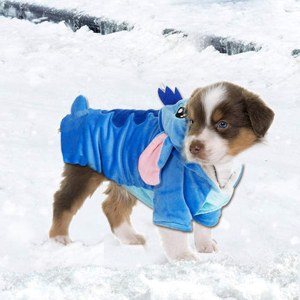 Gimilife Pet Costume, Dog Hoodie,Pet Xmas Pajamas Outfit, Pet Coat for Small Medium Large Dogs and Cats,Pet Disney Stitch Cartoon,Halloween and Winter -S