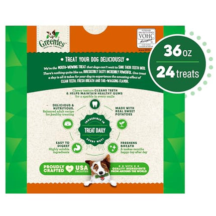 Greenies Large Dental Dog Treats, Sweet Potato Flavor, 36 oz. Pack (24 Treats)