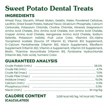 Greenies Large Dental Dog Treats, Sweet Potato Flavor, 36 oz. Pack (24 Treats)