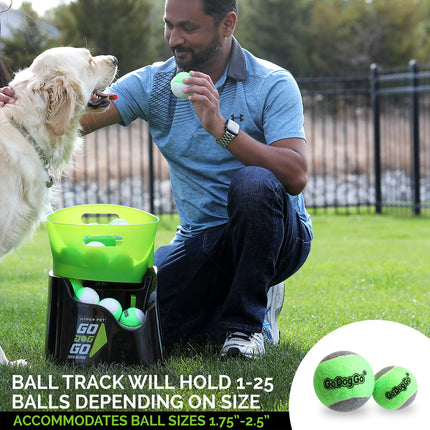 Hyper Pet GoDogGo Fetch Machine Dog Ball Launcher & Automatic Ball Launcher for Dogs With Five 2.5" Balls for Dogs 20-60 lbs.