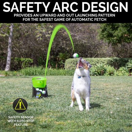 Hyper Pet GoDogGo Fetch Machine Dog Ball Launcher & Automatic Ball Launcher for Dogs With Five 2.5" Balls for Dogs 20-60 lbs.