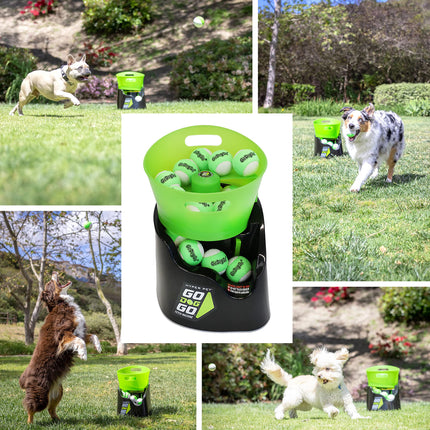 Hyper Pet GoDogGo Fetch Machine Dog Ball Launcher & Automatic Ball Launcher for Dogs With Five 2.5" Balls for Dogs 20-60 lbs.