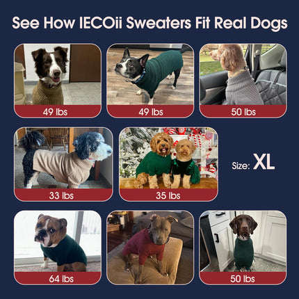 IECOii XL Dog Sweater,Winter Doggy Clothes for Large Dogs Girl Boy,Warm Pullover Soft Dog Sweater Turtleneck,Lightweight & Good Stretch for Active Dogs Like Beagle,Border Collie (Camel,XLarge)