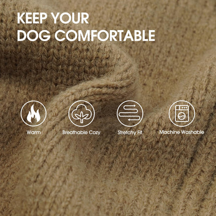 IECOii XL Dog Sweater,Winter Doggy Clothes for Large Dogs Girl Boy,Warm Pullover Soft Dog Sweater Turtleneck,Lightweight & Good Stretch for Active Dogs Like Beagle,Border Collie (Camel,XLarge)