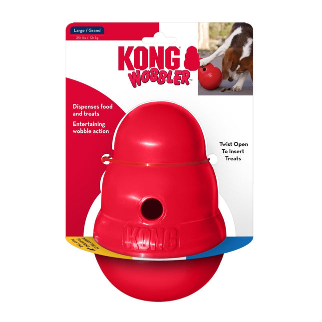 KONG Wobbler - Interactive Dog Toy for Treat Dispensing - Dog Slow Feeder for Healthy Eating - for Medium/Large Dogs