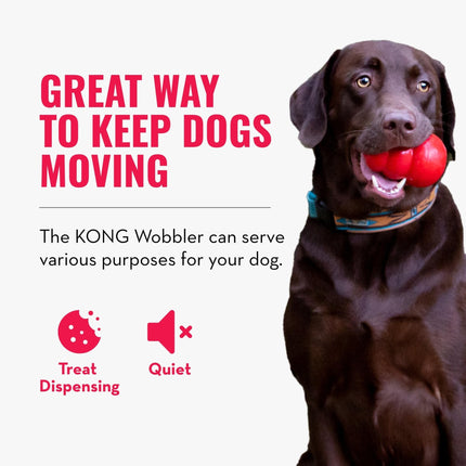 KONG Wobbler - Interactive Dog Toy for Treat Dispensing - Dog Slow Feeder for Healthy Eating - for Medium/Large Dogs