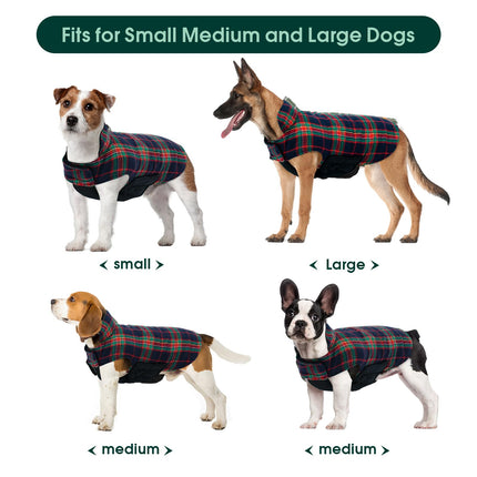 Kuoser Waterproof Dog Coat, Reversible Dog Jacket for Medium Dogs, Adjustable Durable Doggie Winter Coat Warm Puppy Cold Weather Apparel from Small to Large Breed, RoyalBlue M