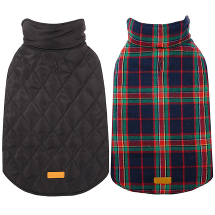 Kuoser Waterproof Dog Coat, Reversible Dog Jacket for Medium Dogs, Adjustable Durable Doggie Winter Coat Warm Puppy Cold Weather Apparel from Small to Large Breed, RoyalBlue M