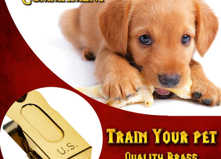 Mythrojan Brass and Steel Pet Training Clicker Dog Training Cricket Clicker U.S. Engraved WII Military Gear Metal Clicker