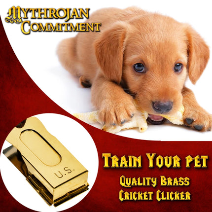 Mythrojan Brass and Steel Pet Training Clicker Dog Training Cricket Clicker U.S. Engraved WII Military Gear Metal Clicker