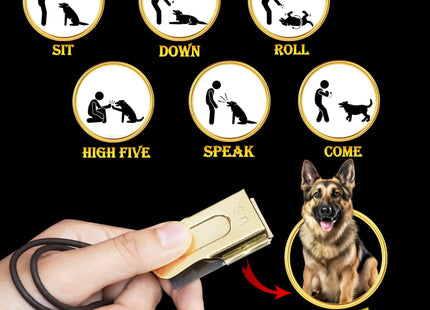 Mythrojan Brass and Steel Pet Training Clicker Dog Training Cricket Clicker U.S. Engraved WII Military Gear Metal Clicker