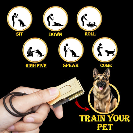 Mythrojan Brass and Steel Pet Training Clicker Dog Training Cricket Clicker U.S. Engraved WII Military Gear Metal Clicker