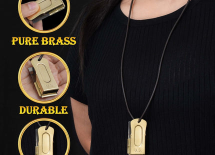 Mythrojan Brass and Steel Pet Training Clicker Dog Training Cricket Clicker U.S. Engraved WII Military Gear Metal Clicker
