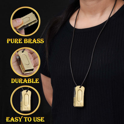 Mythrojan Brass and Steel Pet Training Clicker Dog Training Cricket Clicker U.S. Engraved WII Military Gear Metal Clicker