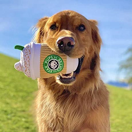 Nestpark Parody Star Pups Coffee Dog Toy Pup'kin Spice Latte - Funny Plush Squeaky Crinkle Dog Toys for Medium, Small and Large for Dog Birthday