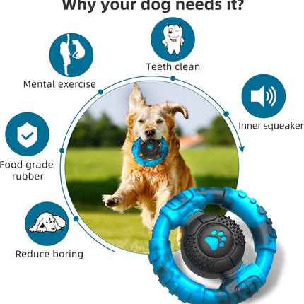 Pamlulu Chew Toys for Medium Large Breed, Tough Dog Toys for Aggressive Chewers, Indestructible Squeaky Dog Chew Toys to Keep Them Busy, Outdoor Puppy Toys Nylon&Rubber