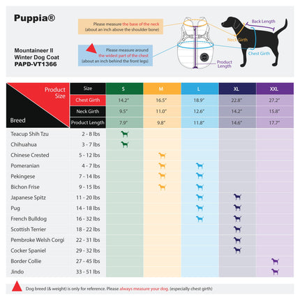 Puppia Mountaineer Winter Dog Coat with integrated harness No Pull Cold Weather Waterproof Warm Fleece Back Zipper for Small & Medium Dog, CAMO, Medium