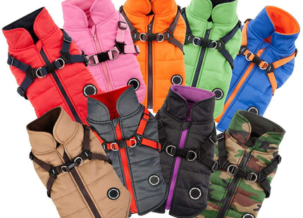 Puppia Mountaineer Winter Dog Coat with integrated harness