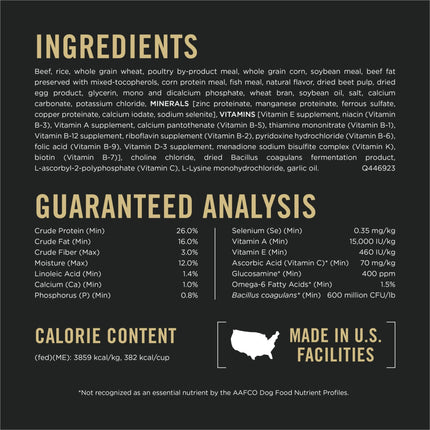 Purina Pro Plan Complete Essentials Shredded Blend Beef and Rice Dog Food Dry Formula with Probiotics for Dogs - 5 lb. Bag