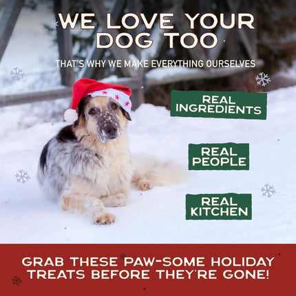 Smart Cookie Muttstletoe Holiday Dog Treats - Turkey, Pumpkin and Cranberry Christmas Dog Treats - Healthy, All Natural, Grain Free, Human-Grade - Made in USA - 8oz (3 Pack)